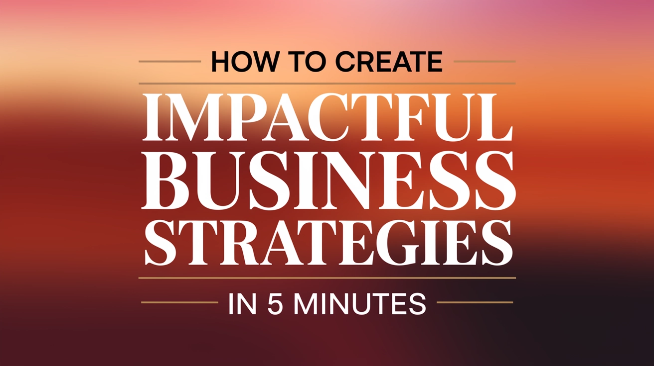How to Create Impactful Business Strategies in 5 Minutes