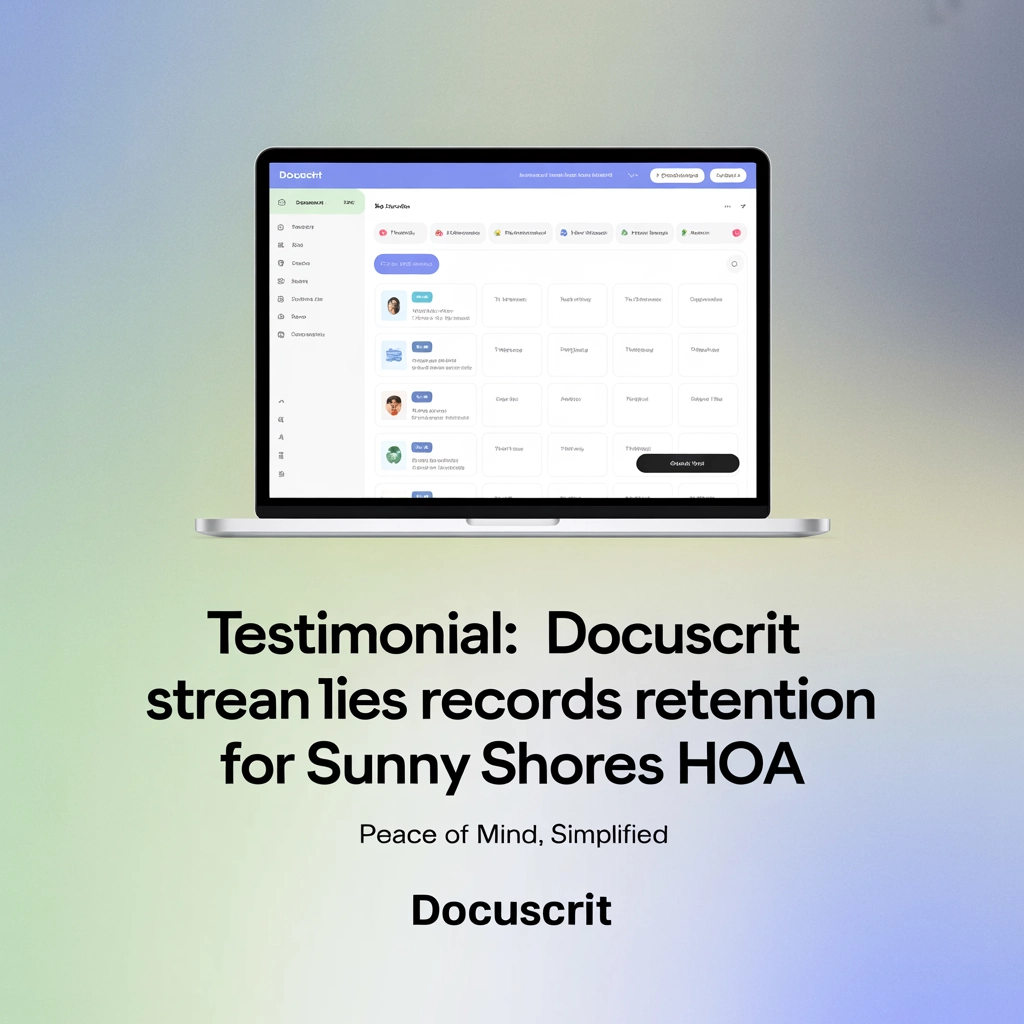 Testimonial: DocuScrit Streamlines Records Retention for Sunny Shores HOA
