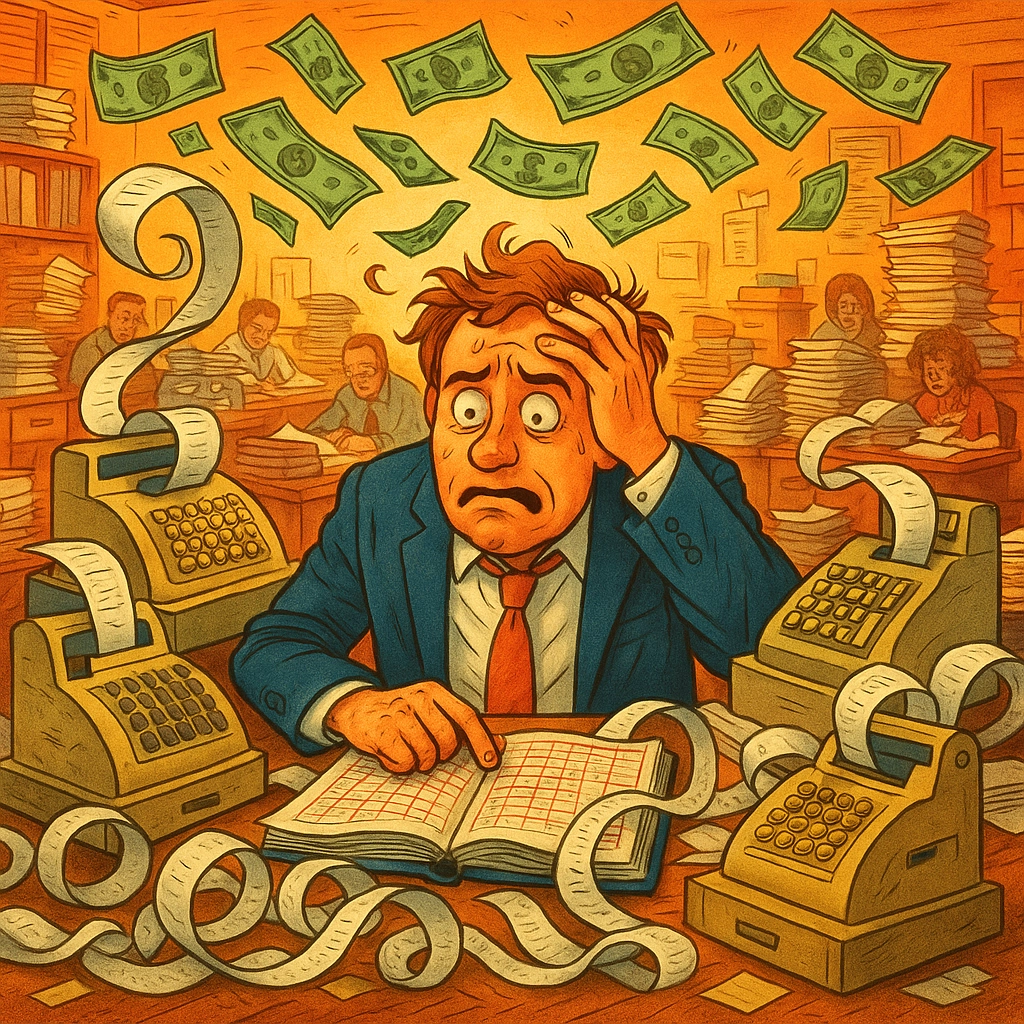 Financial chaos illustration
