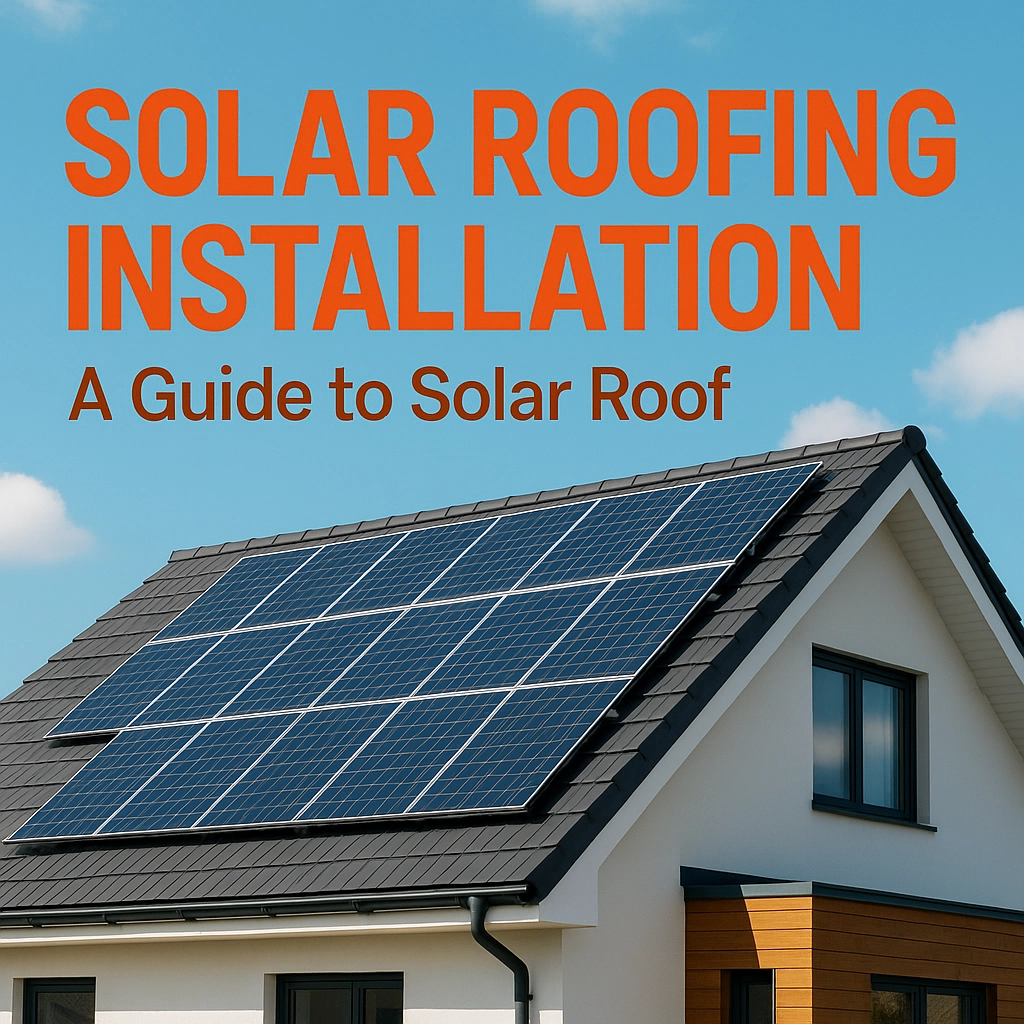 Solar roofing installation with solar panels on a modern home, emphasizing energy efficiency and sustainability, relevant to TCI Roofing and Solar's zero-down financing model for homeowners in Florida and Illinois.