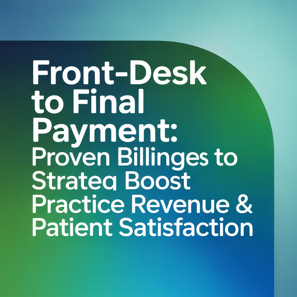 Front-Desk to Final Payment: Proven Billing Strategies to Boost Practice Revenue & Patient Satisfaction