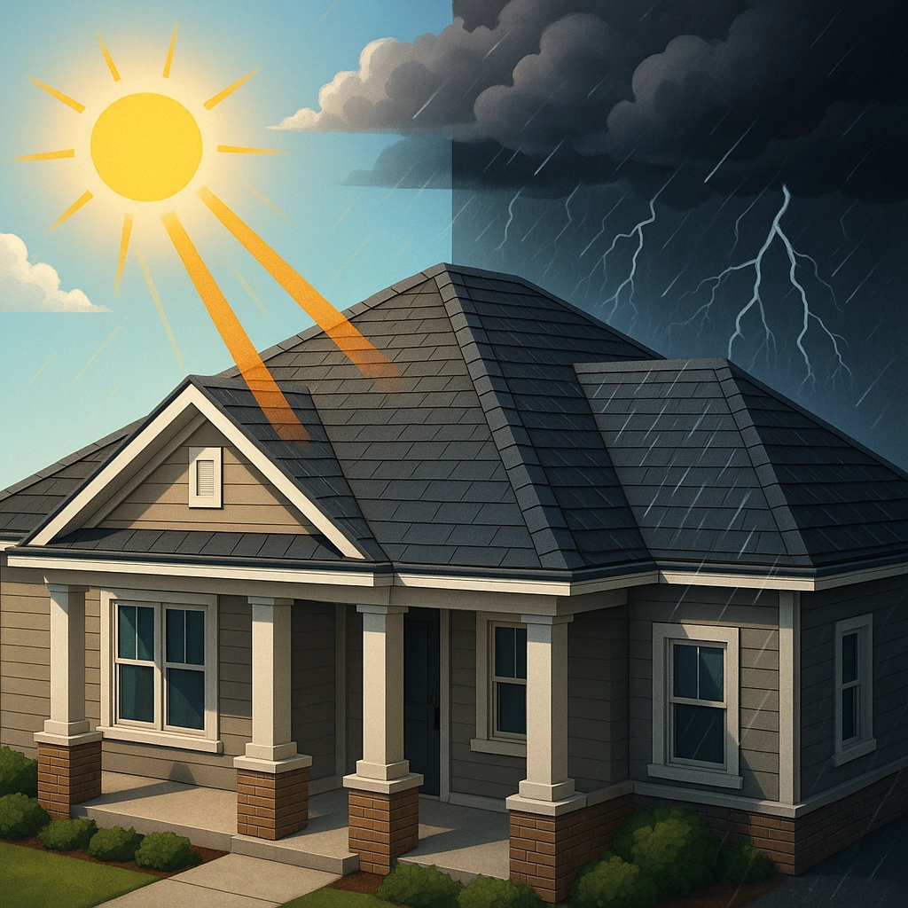 Sun damage and storm damage