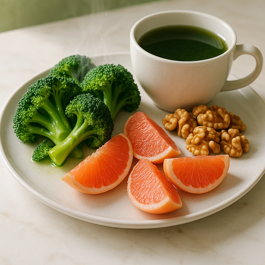 Liver-friendly foods close-up