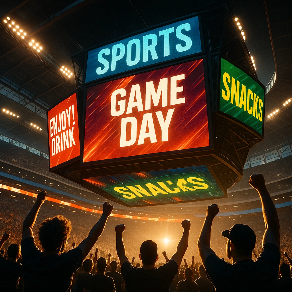 Sportrons digital sports marketing network displays at stadium venue
