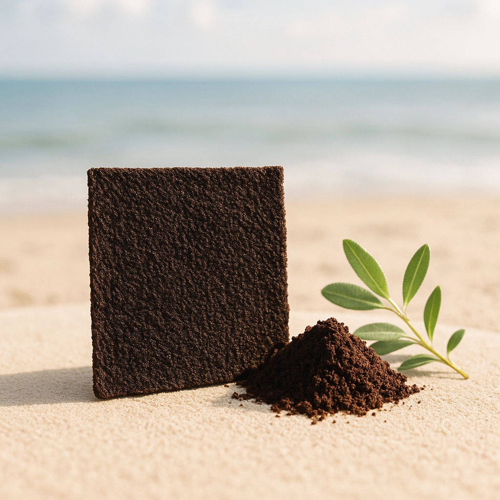 Fabric made from coffee grounds in the desert