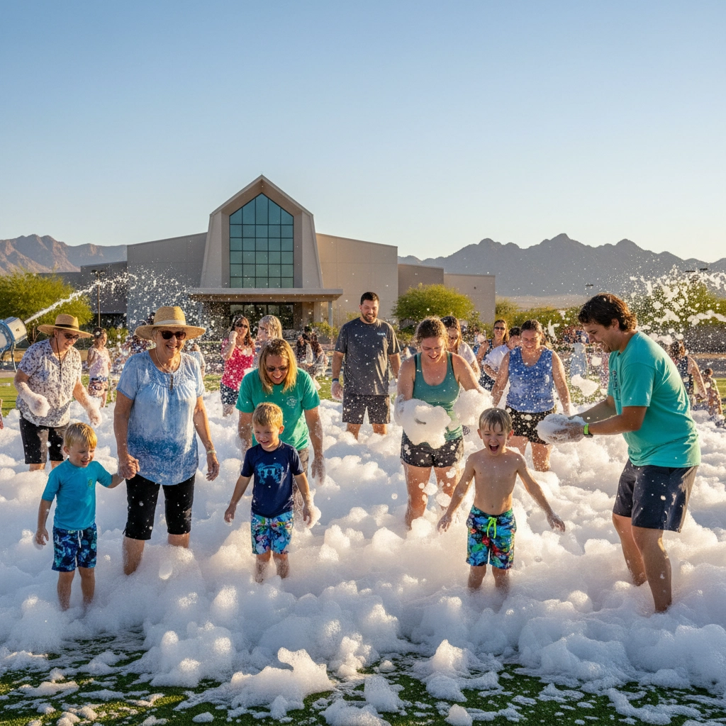 Kids school church foam party fundraiser