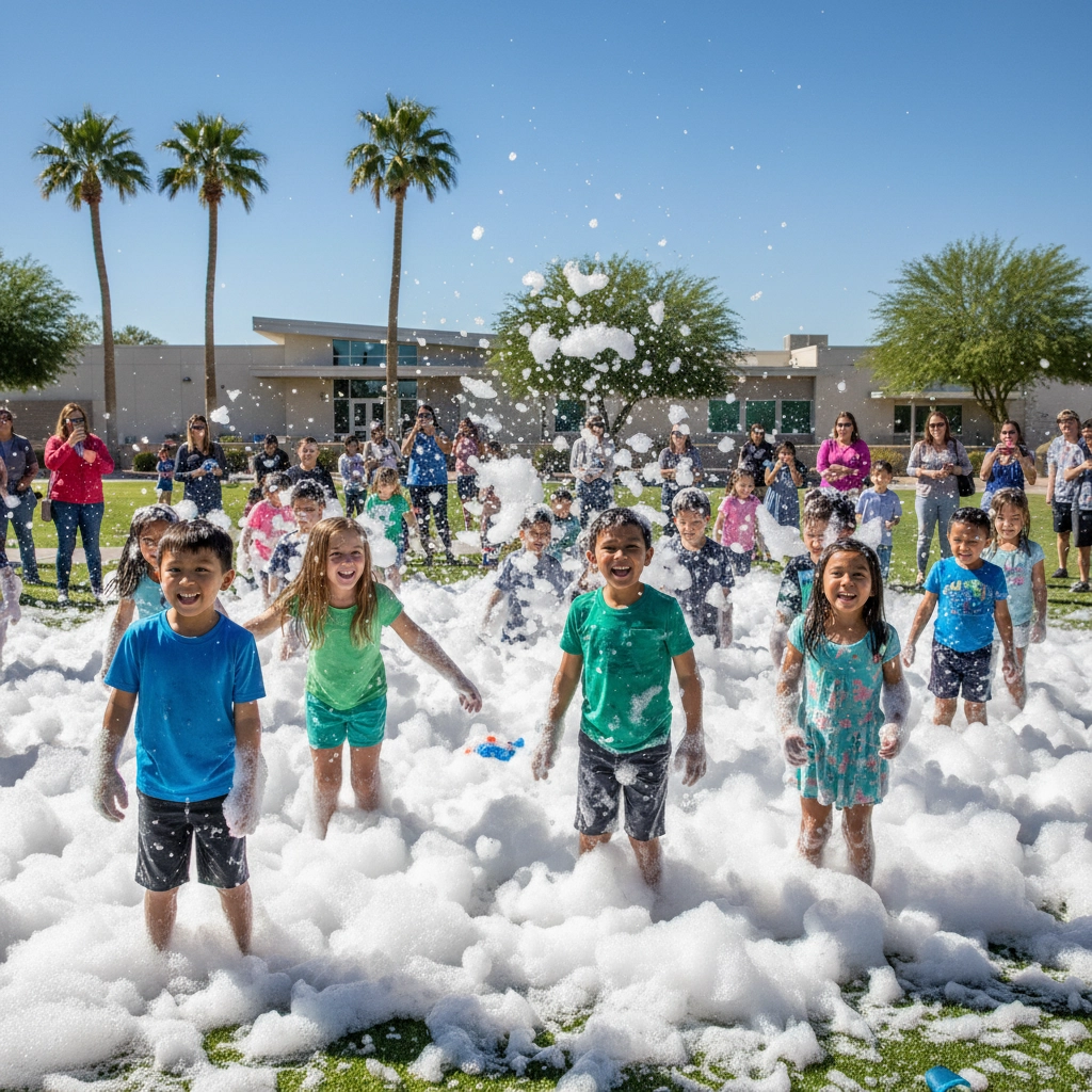 Kids school church foam party fundraiser