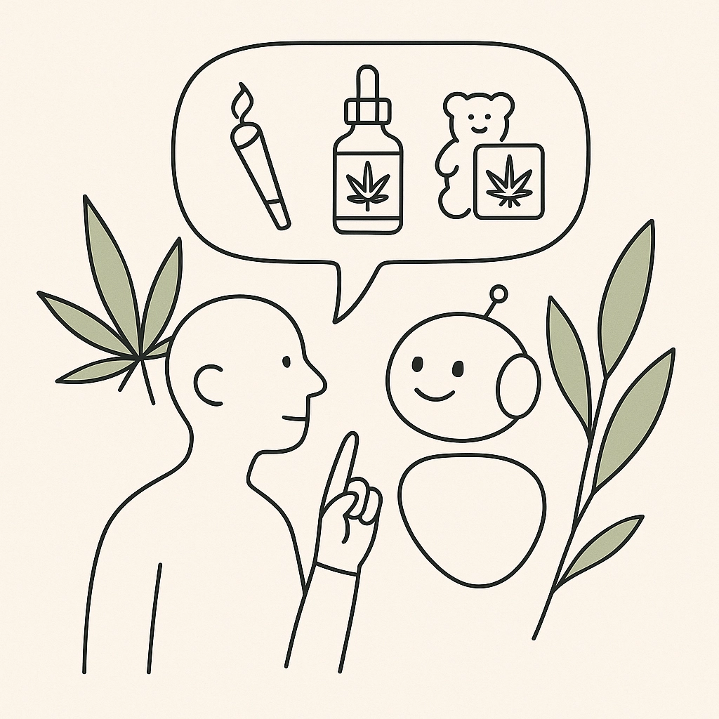 customer talking to an AI about cannabis products